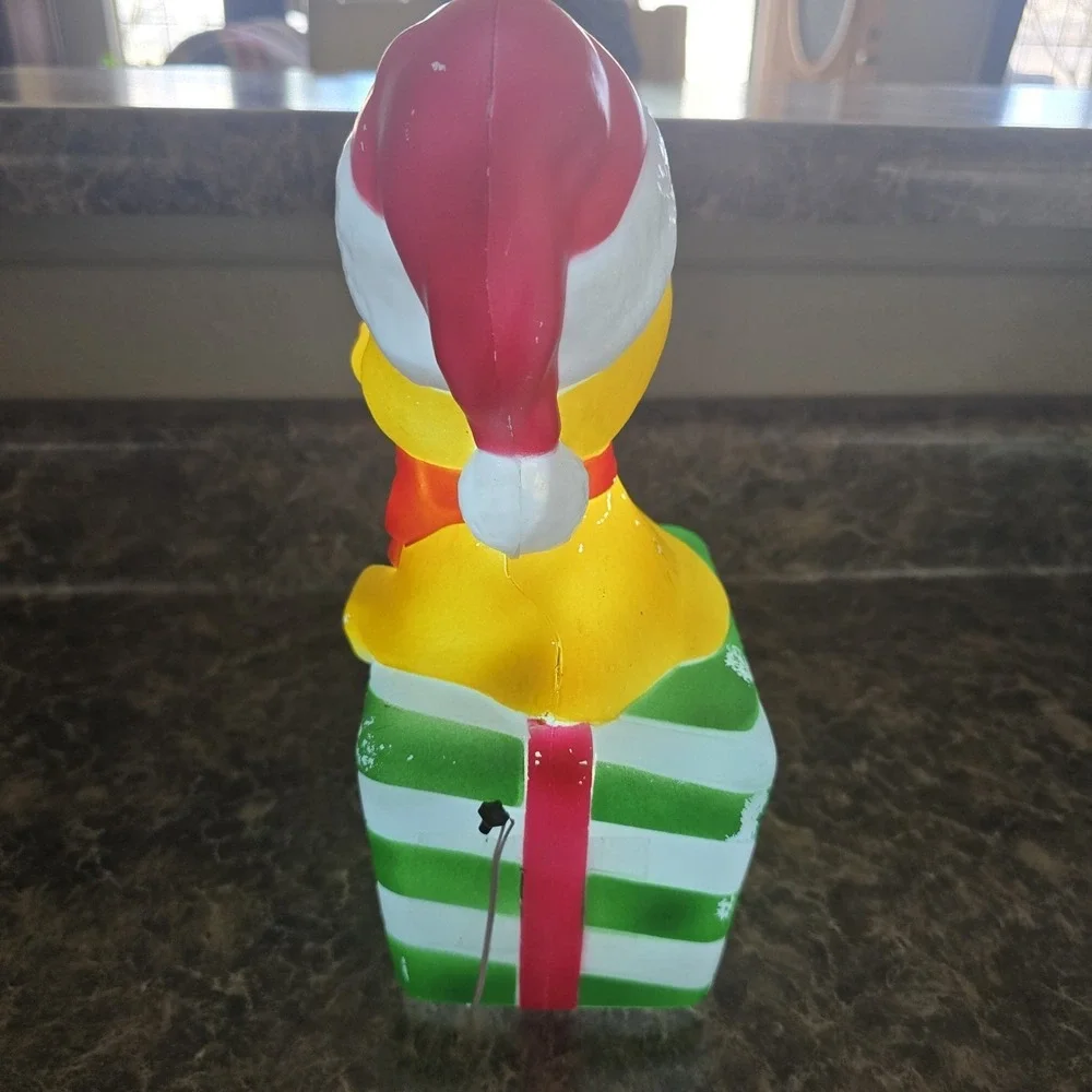 Cat Gift Present Kitten Led Lighted Holiday Time Table Top 11 inch Blow‎ Mold